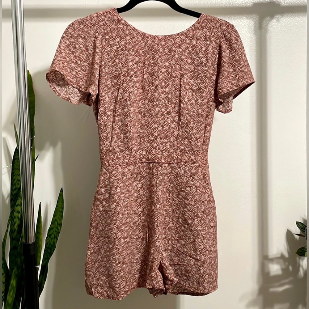 Abercrombie Maroon Pattern Romper - image 2